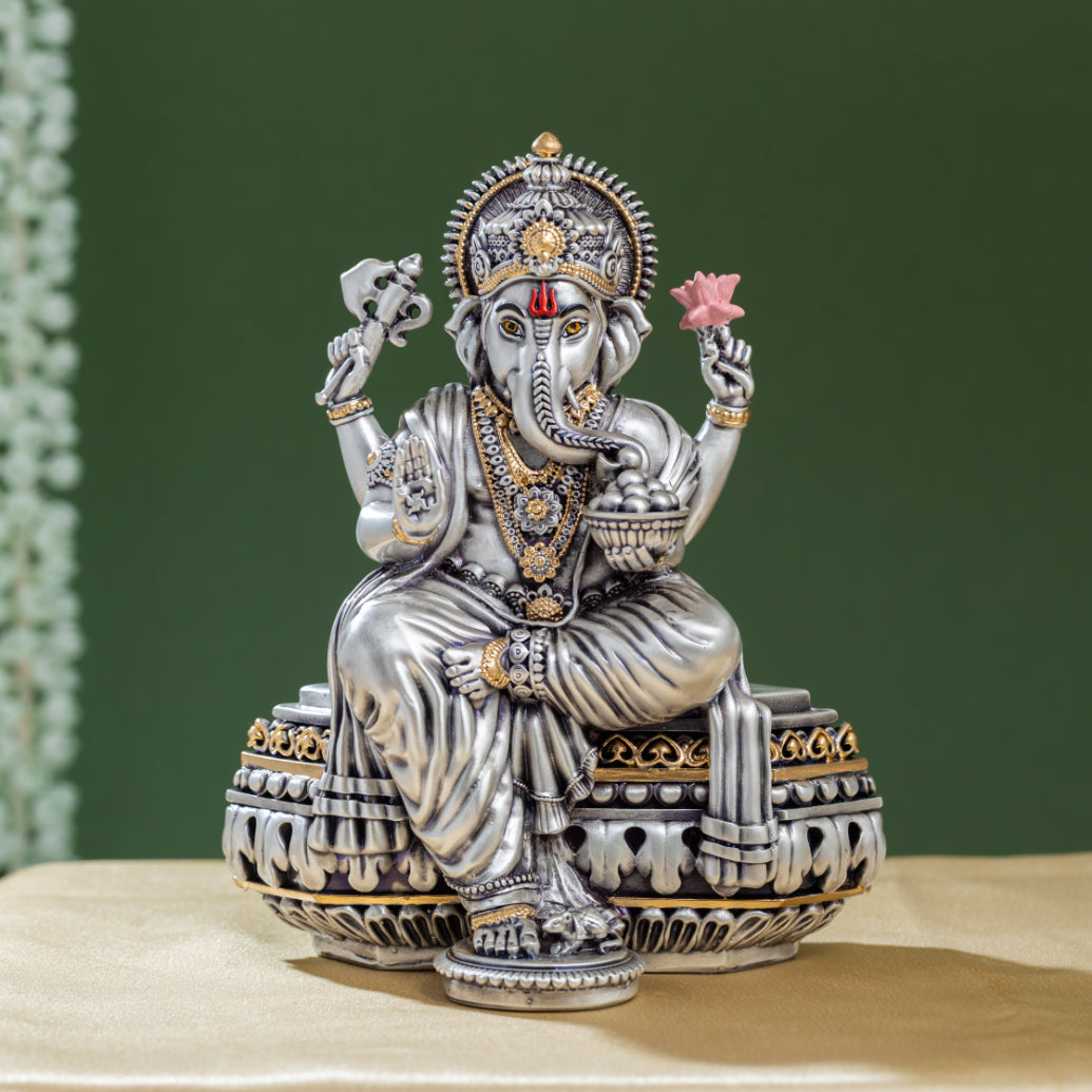 Silver Aura Ganeshji ( SILVER PLATED )