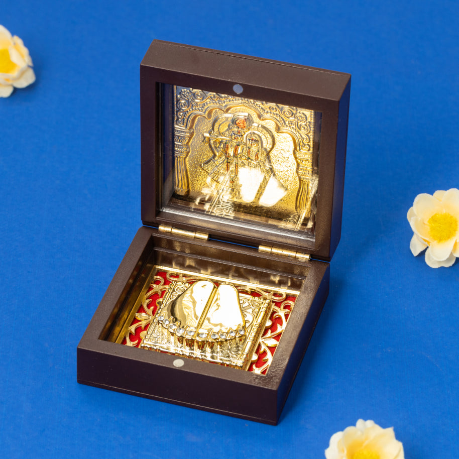 Shree Radha Krishna Charan (Gold Plated)