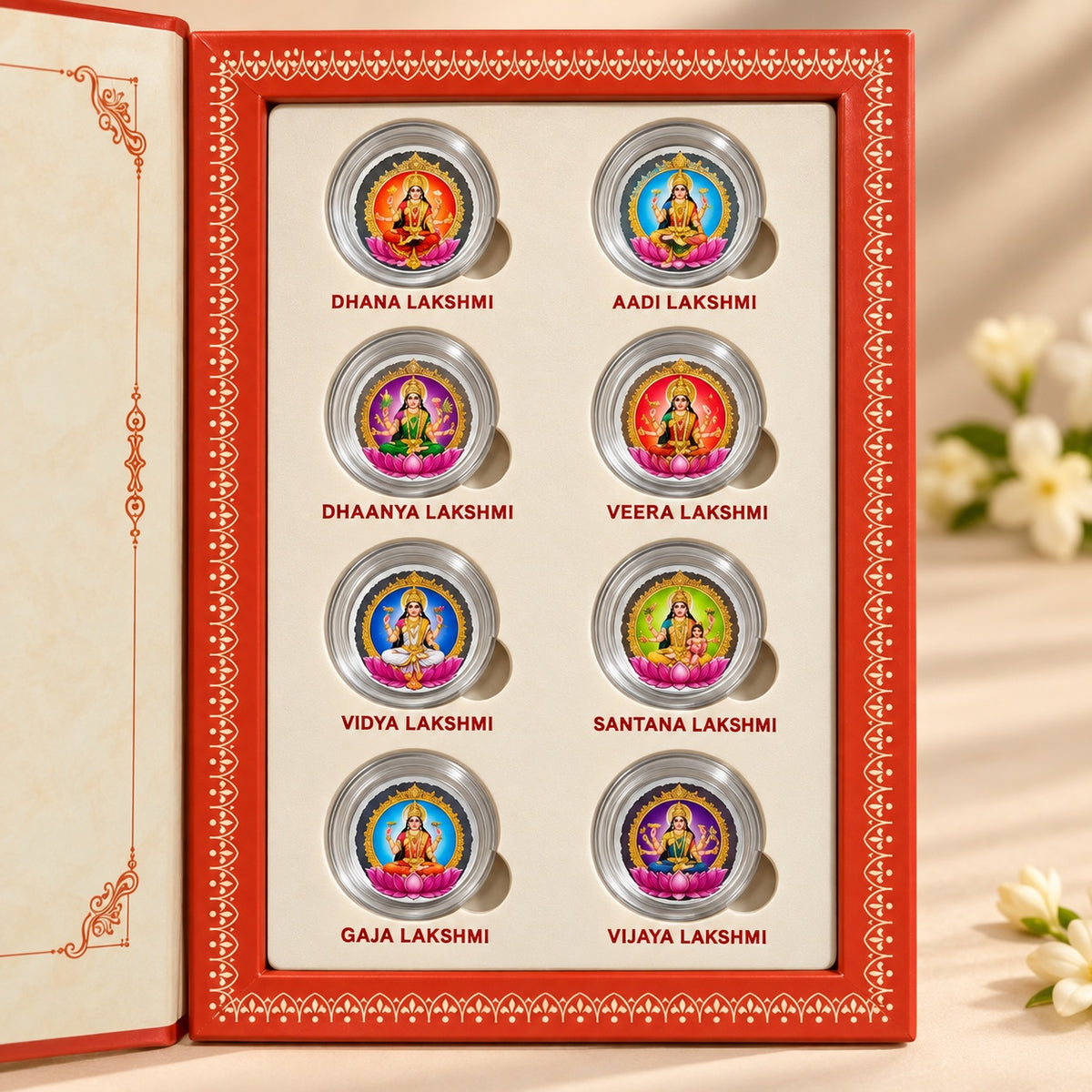 Ashtalakshmi Silver Coin Gift Box