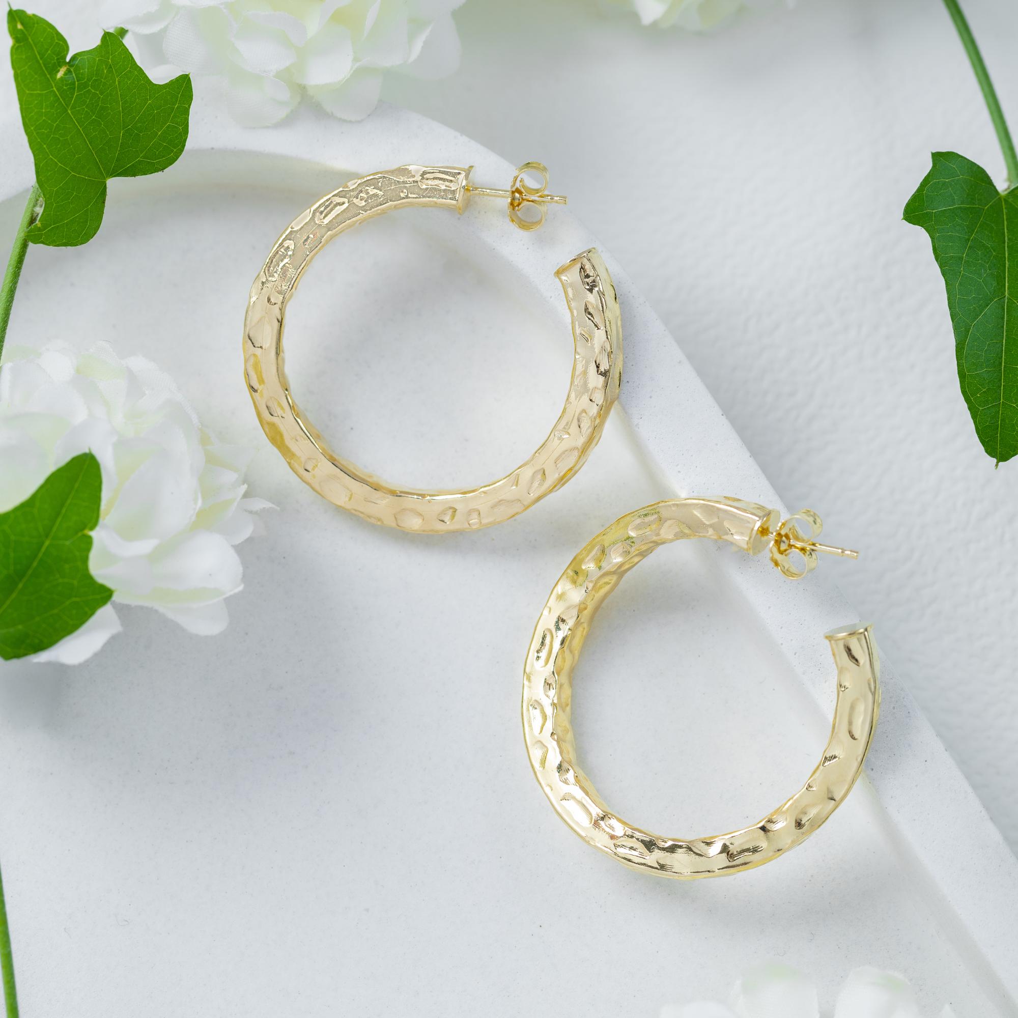 Aurielle Hammered Hoop Earrings