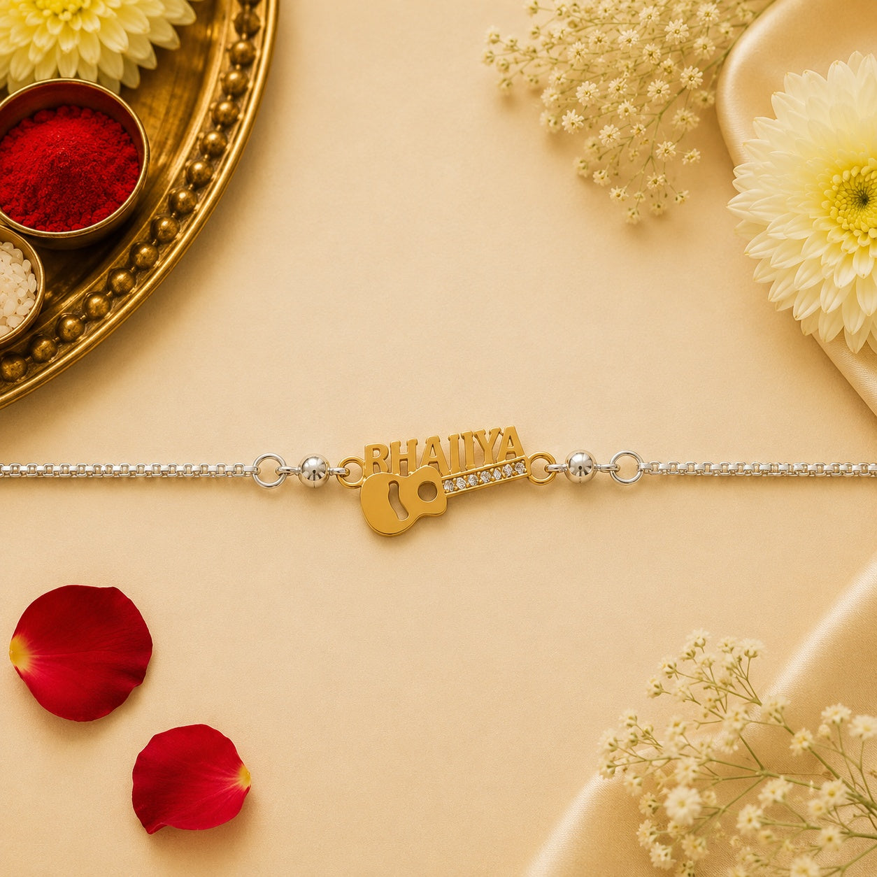 Bhaiya Guitar Silver Rakhi