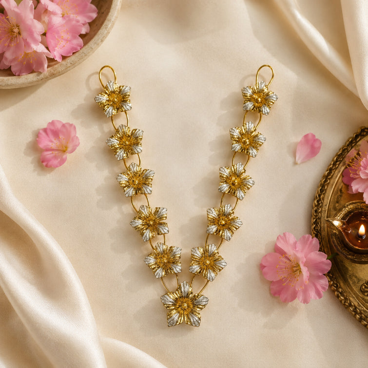Golden Flower Ganpati Haar