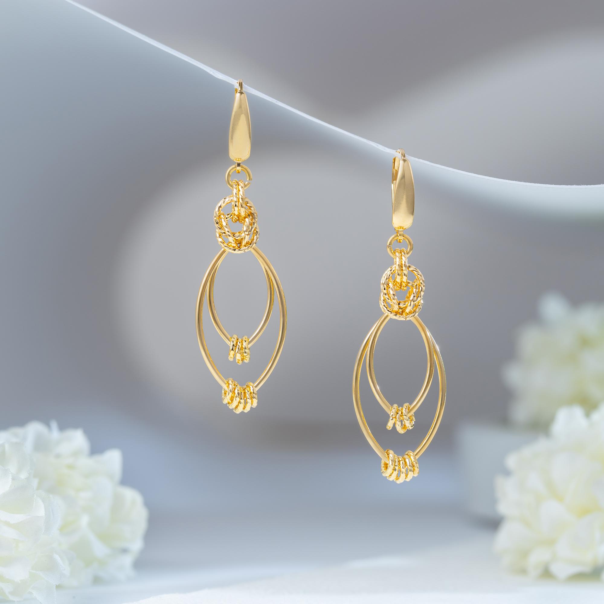 Golden Interlace Drop Earrings