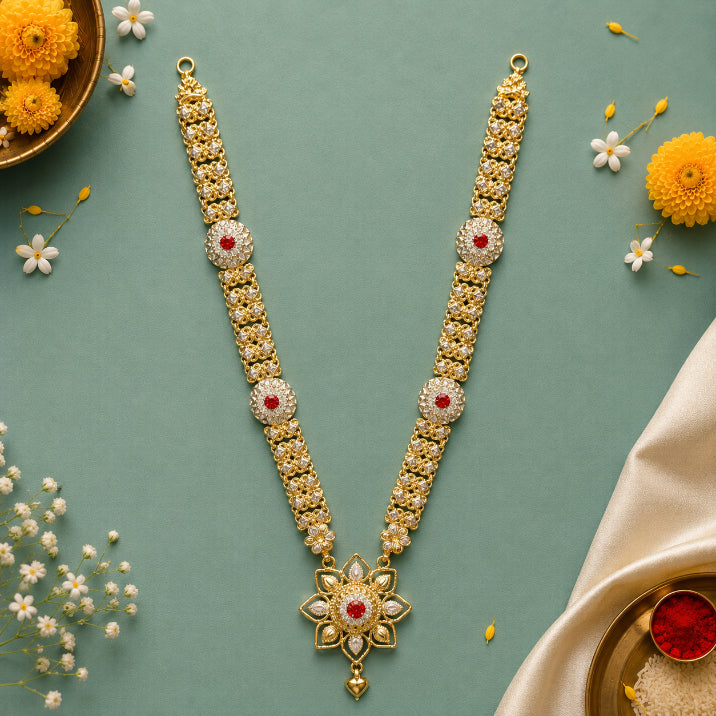 Golden Lotus Ganpati Haar