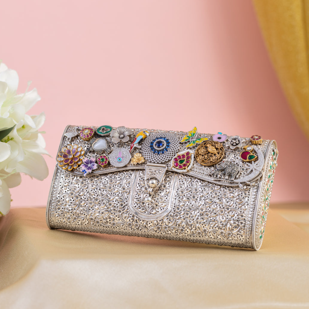 Aurora Silver Clutch