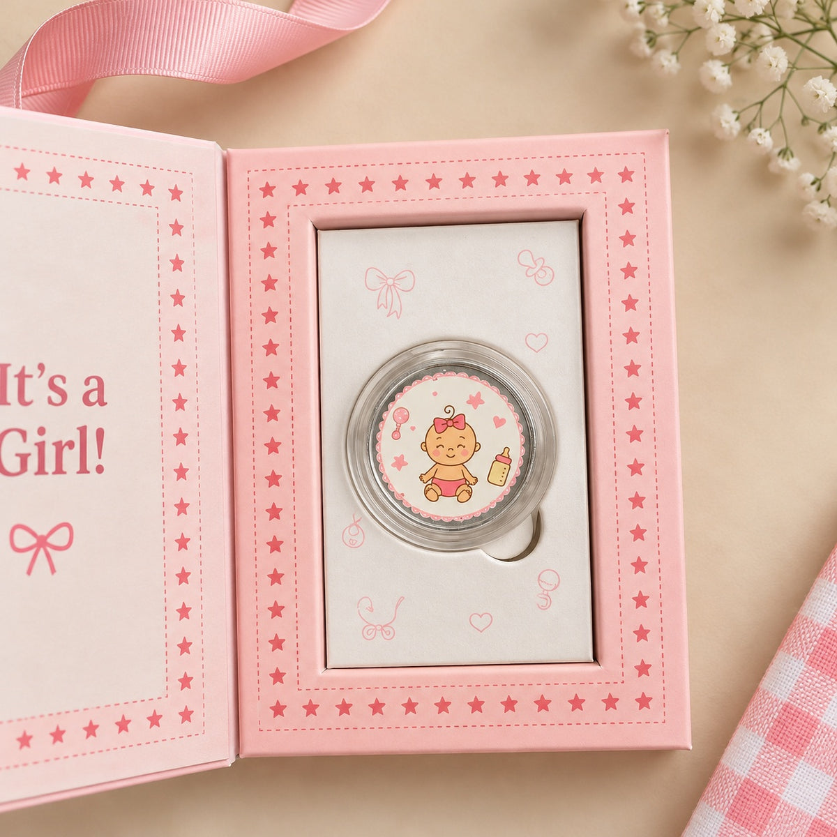 Little Princess Silver Baby Coin Gift Box