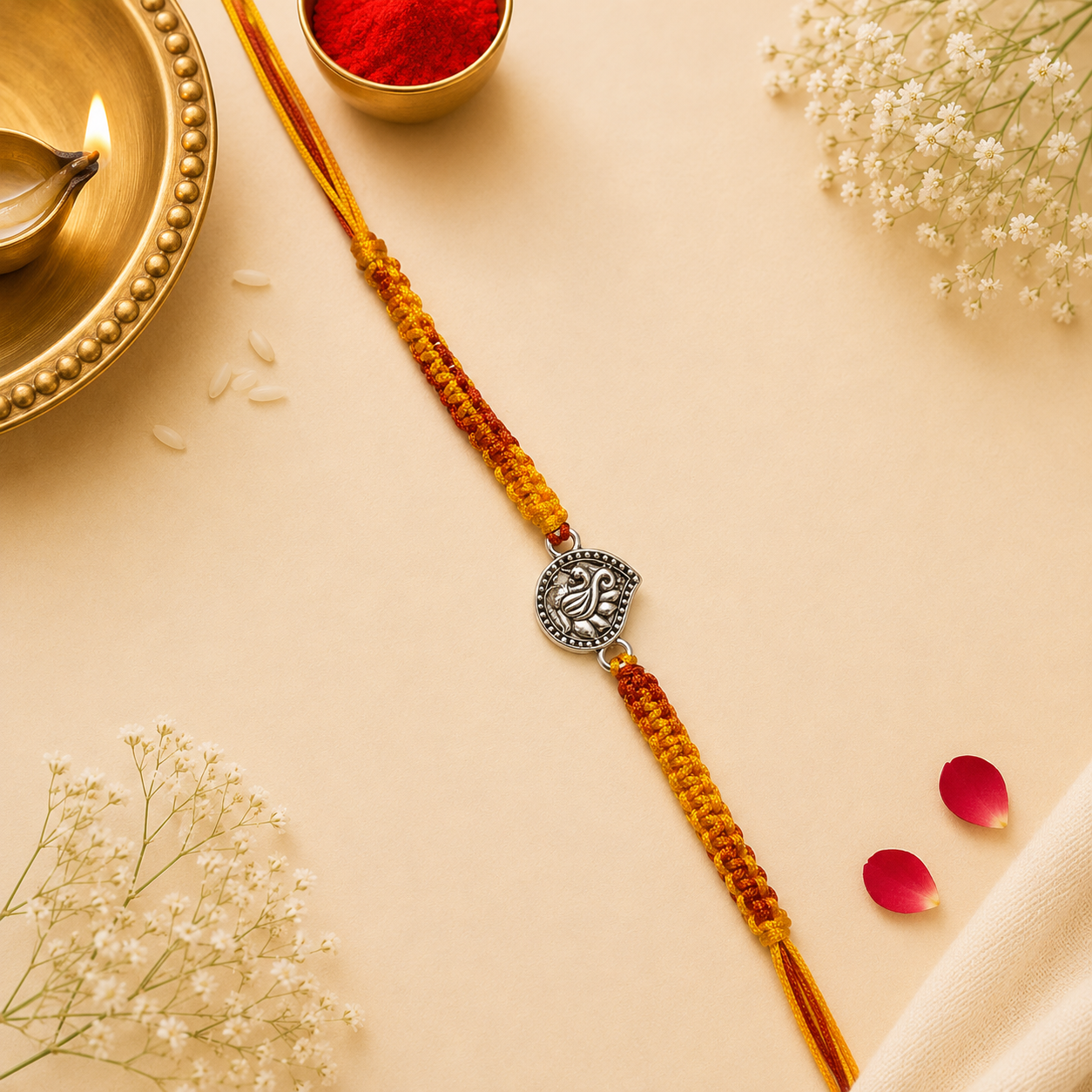 Mayur Elegance Silver Rakhi