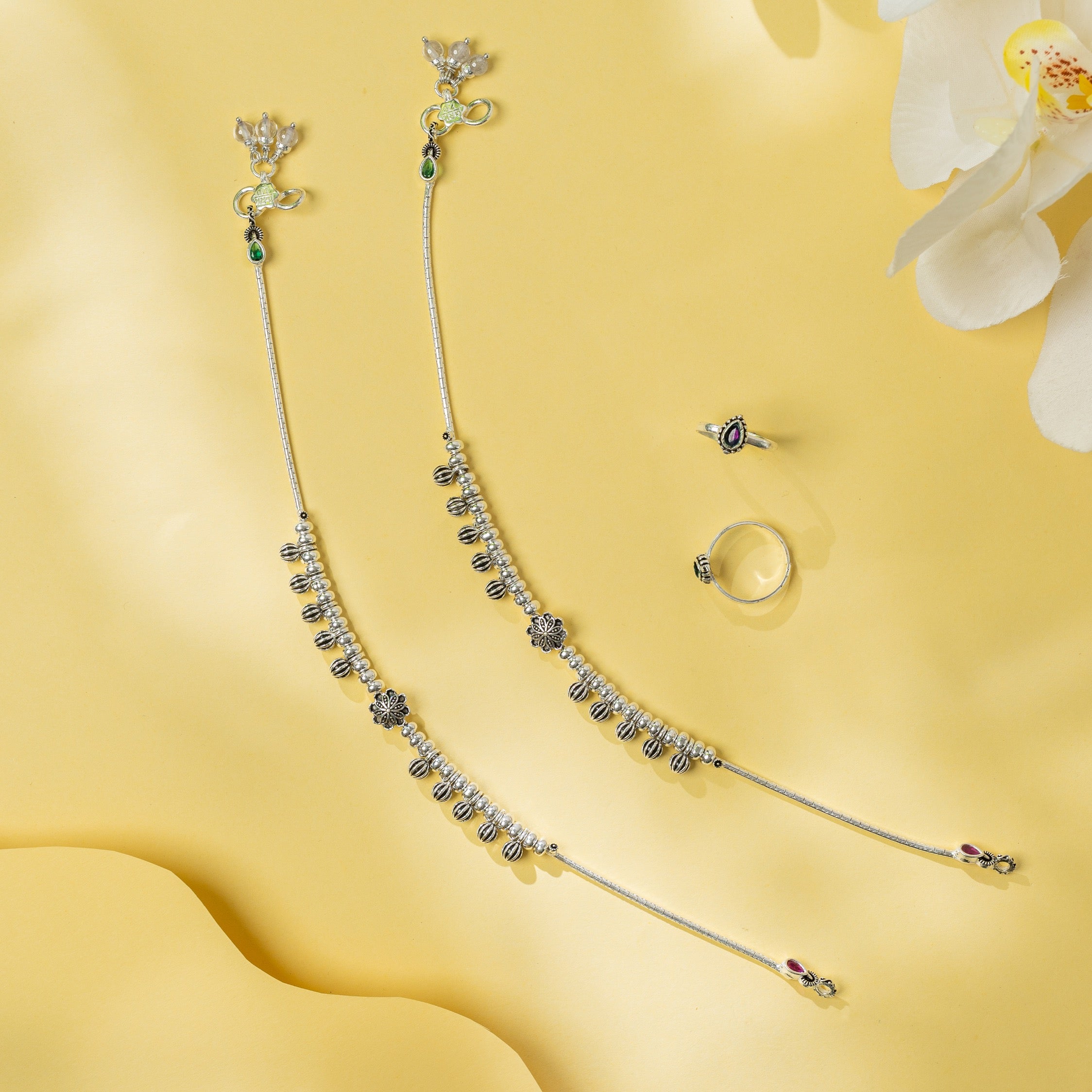 Radha Payal & Toe Ring Set