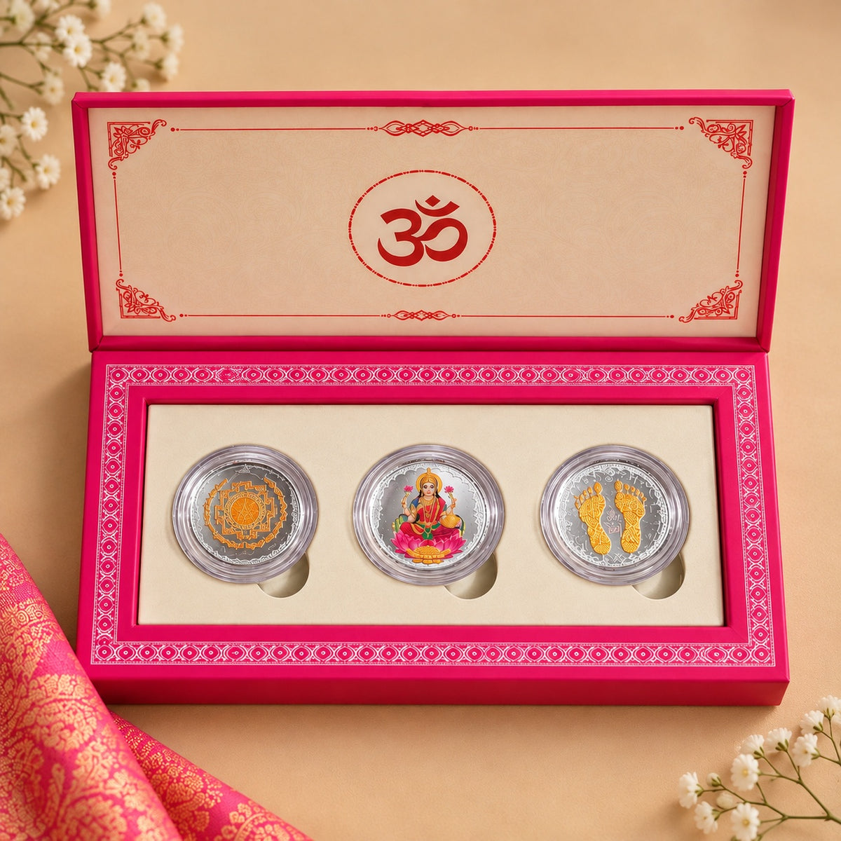 Shubh Lakshmi Silver Coin Gift Box