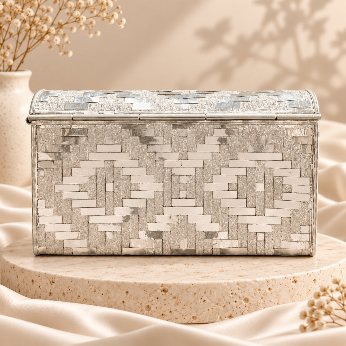 Silver Weave Clutch