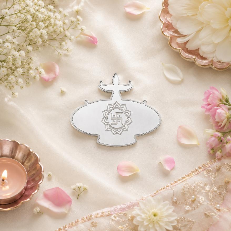 Tridev Shubh Pratima Silver Coin