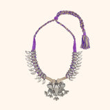 Lilac And Powder Brown Combination Thread Necklace