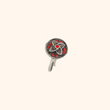 Blooming Flower With Red Stones Toe Ring (In Pair)