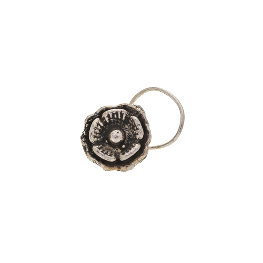 Double Flowered Oxidised 925 Silver Taar Nose Pin