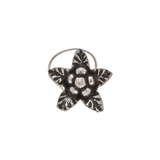 Stellate Flower Oxidised Silver Taar Nose Pin