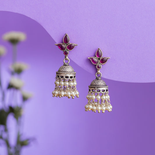 Red Kundan, Rich Tradition Jhumka