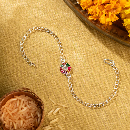 Satrangi Silver Rakhi
