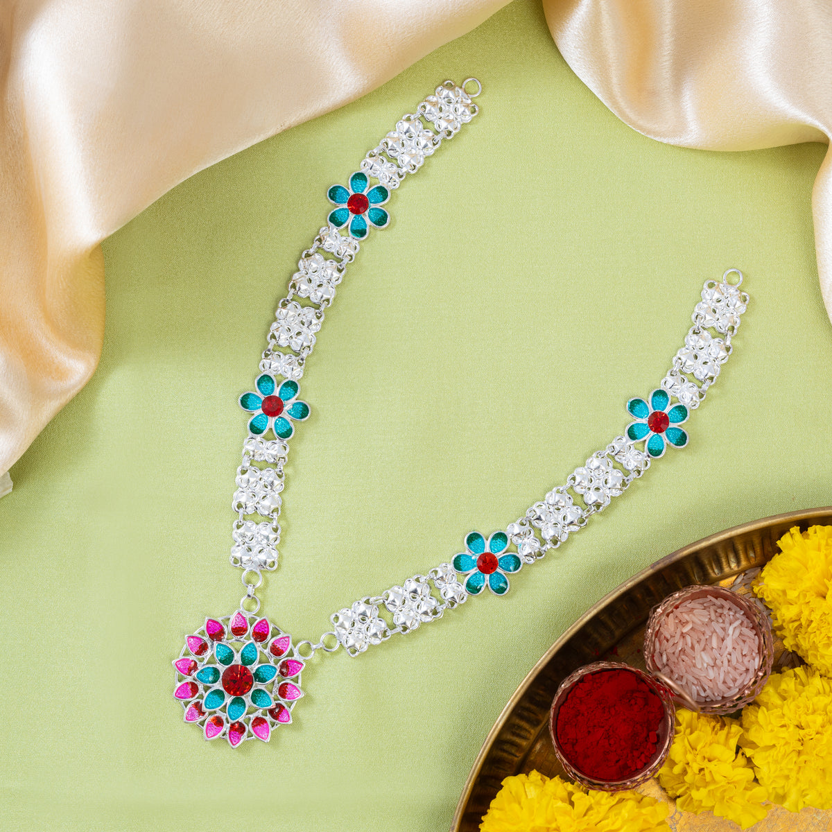 Meenakari Flower Haar