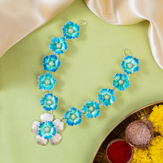 Blue Meenakari Flower Haar