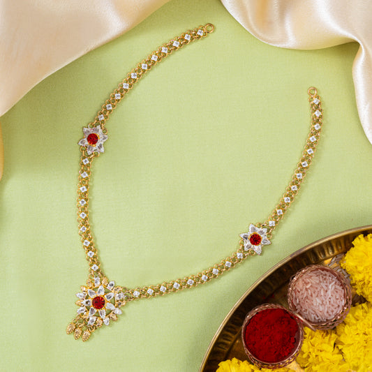 Gold Polish Haar with Kundan