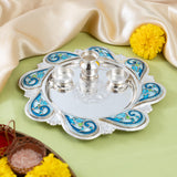 Shades of Blue Meenakari Pooja Thali