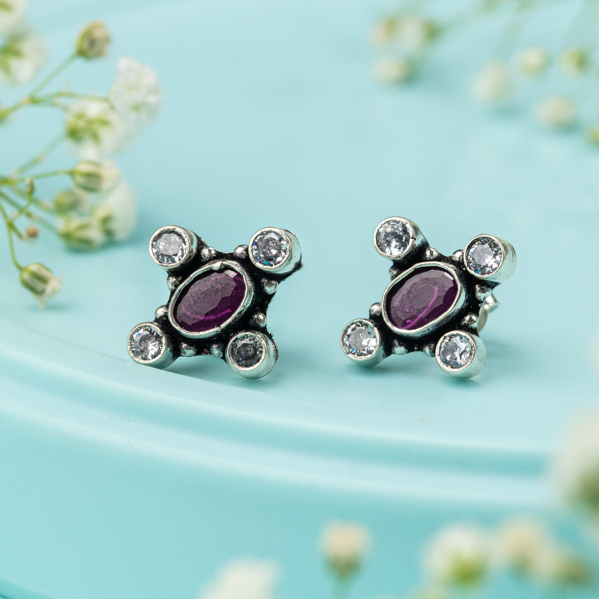 Crimson Snow Studs