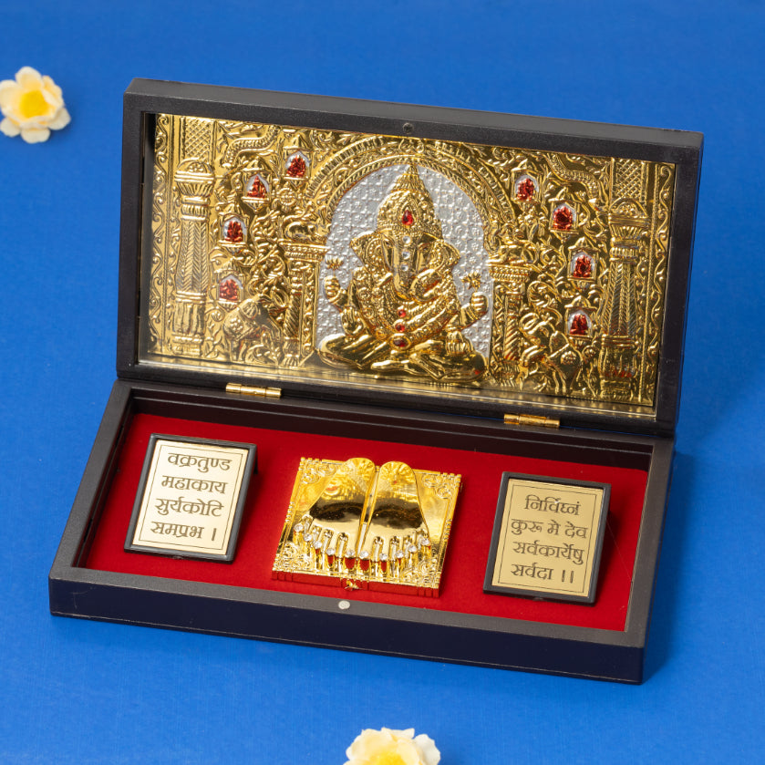Shree Ganeshay Namah Charan (Gold Plated)