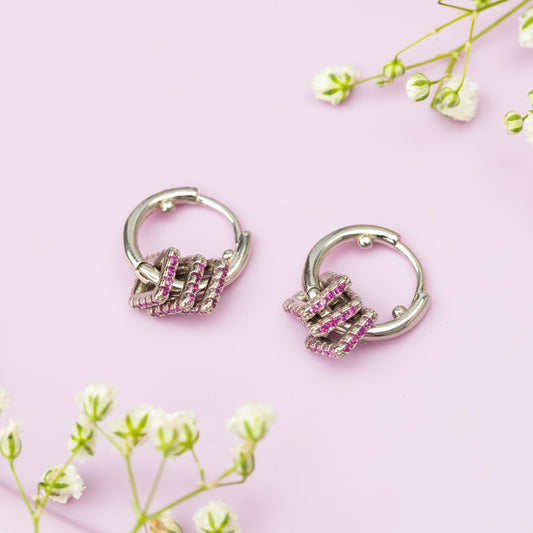 Blush Cube Hoops