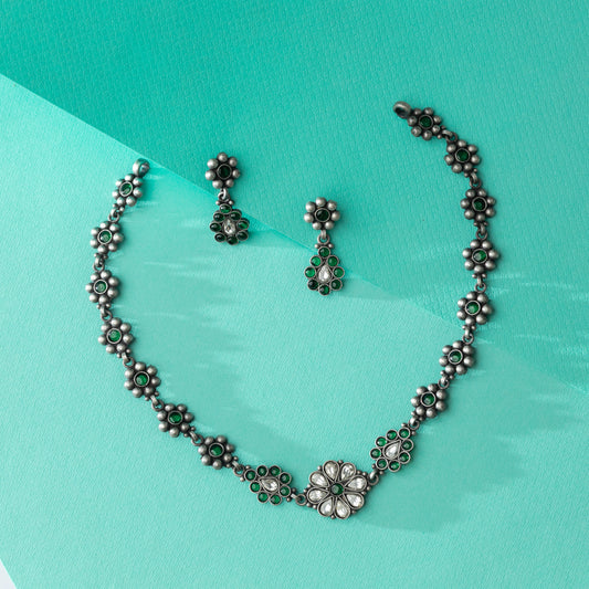Emerald Blossom Necklace Set