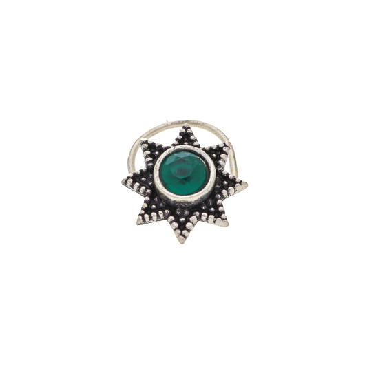 Bloomed Flower Stone Taar Nose Pin