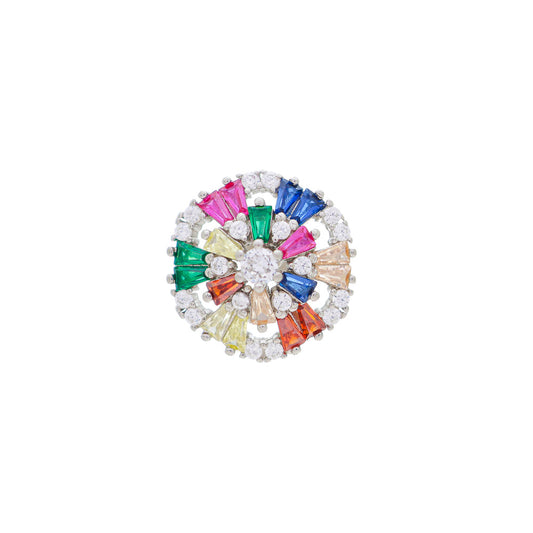 Rainbow Zircon Diamond Studs