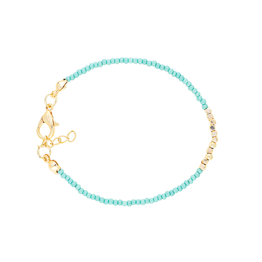 Turkey Made Turquoise Beads Brass Bracelet