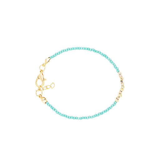 Turkey Made Turquoise Beads Brass Bracelet