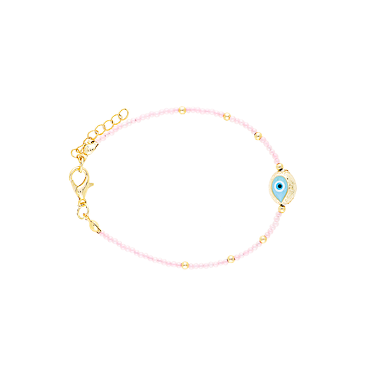 Tourmaline Evil Eye Brass Bracelet