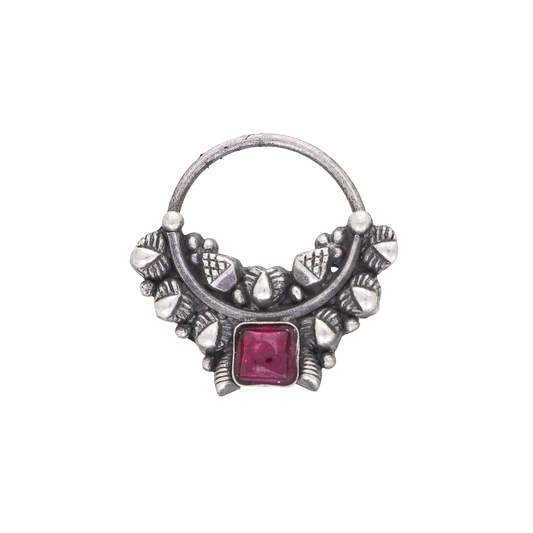 Pink Stone Clip On Nath