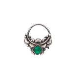 Green Stone Clip On Nath