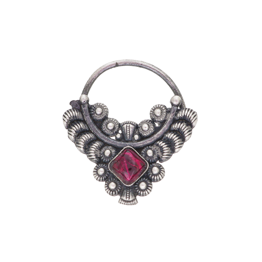 Pink Stone Clip On Nath