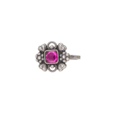 Pink Stone Clip on Nose Pin