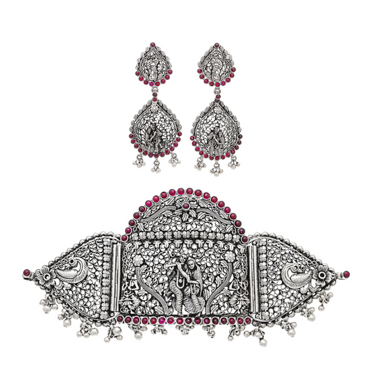 Radha Krishna Choker Necklace Set