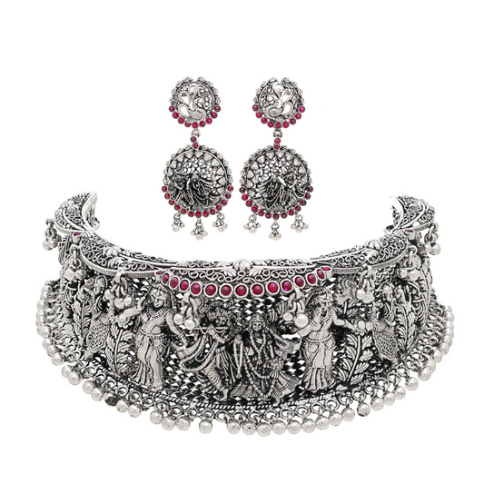 Radha Krishna Choker Necklace Set
