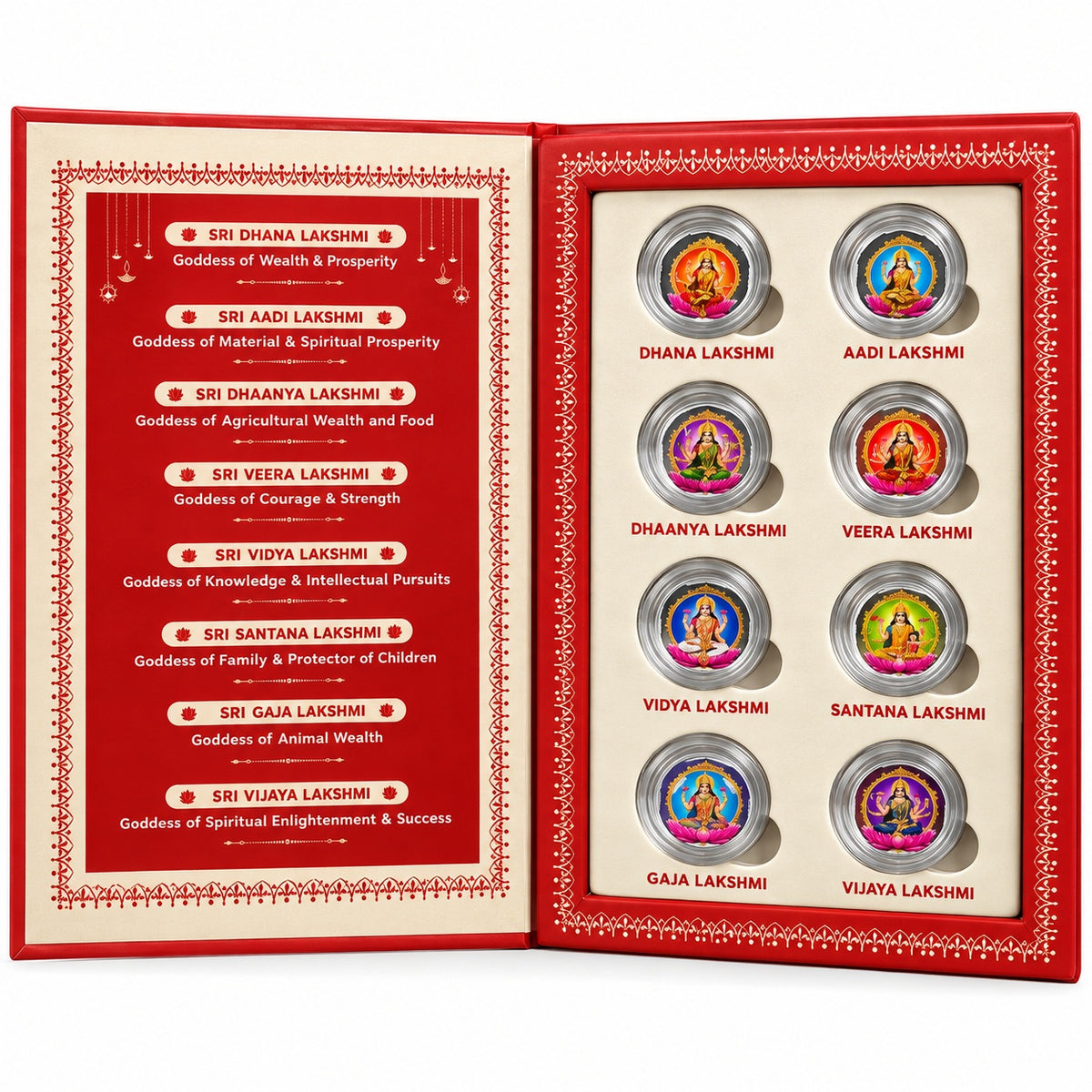 Ashtalakshmi Silver Coin Gift Box