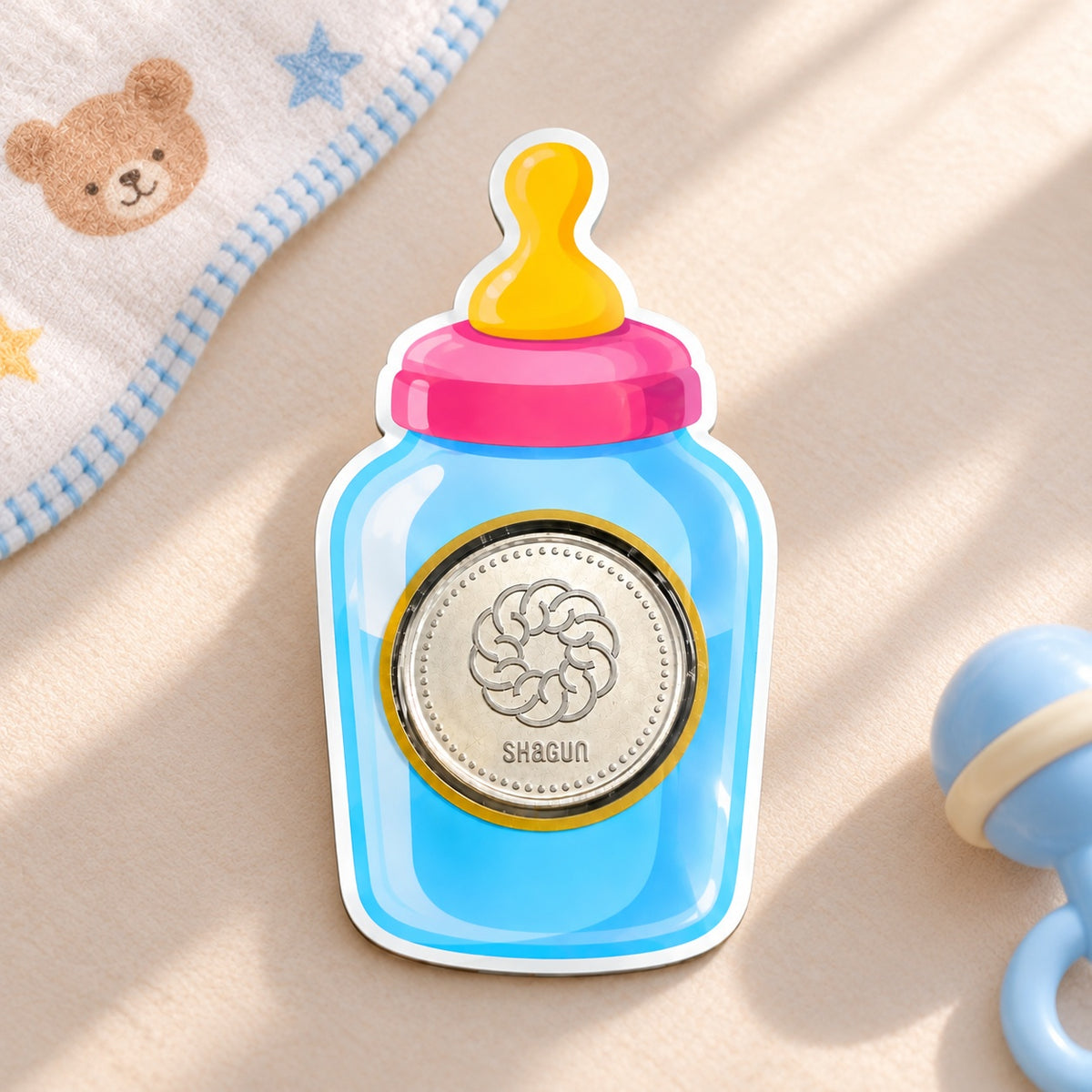 Baby Bottle Shagun Silver Coin Gift Card