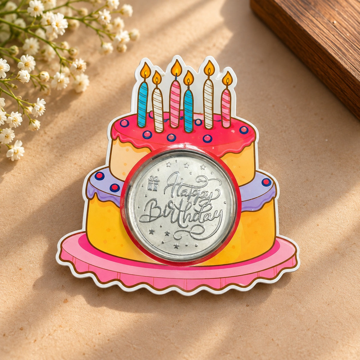 Birthday Cake Silver Coin Gift Card