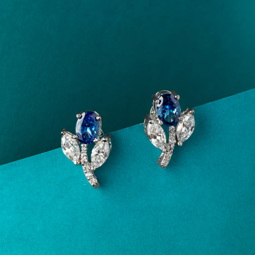 Blue Petal Stud