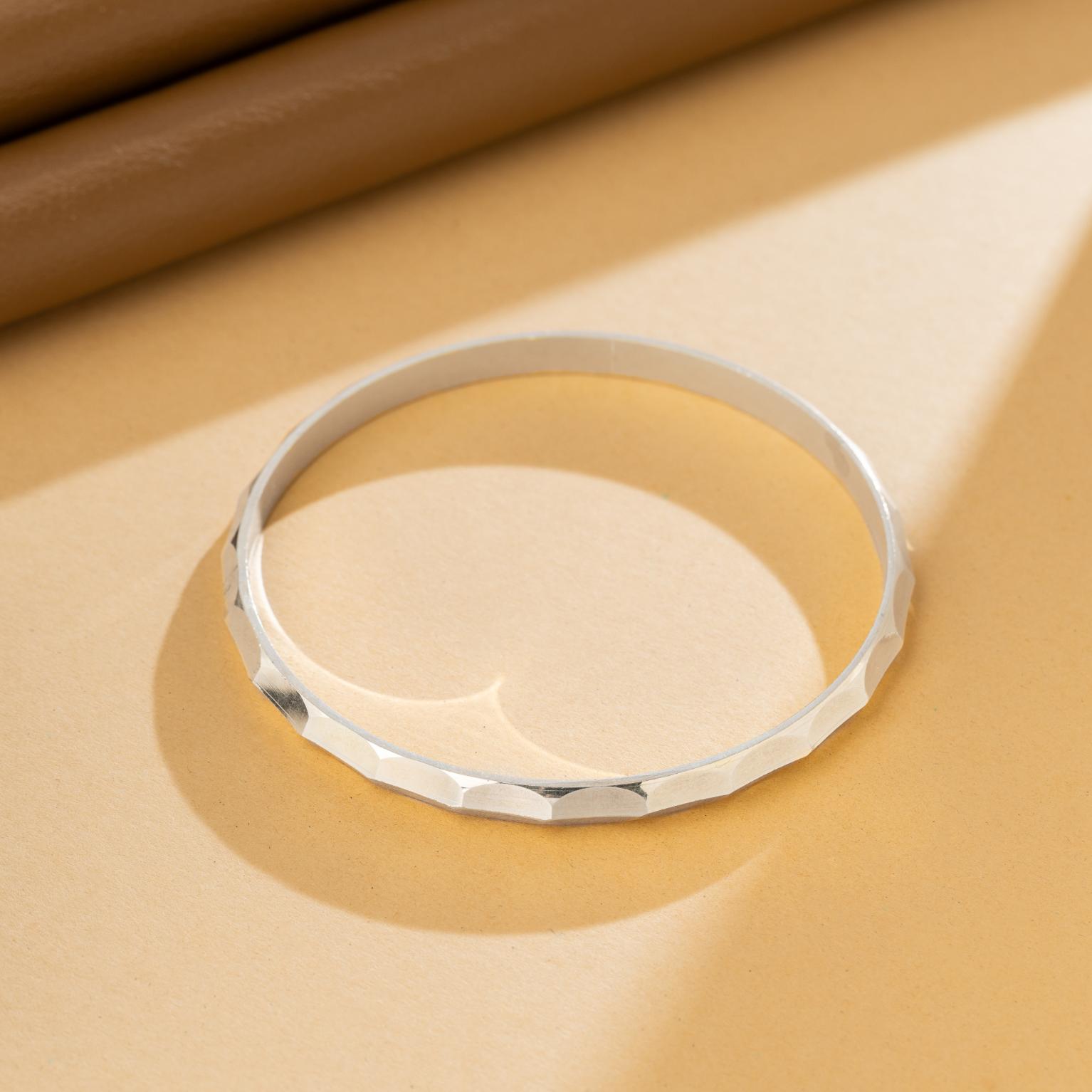 Crystal Edge Silver Kada