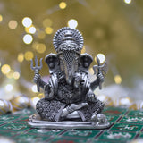 Dagdusheth Ganpati Idol- Antique Silver