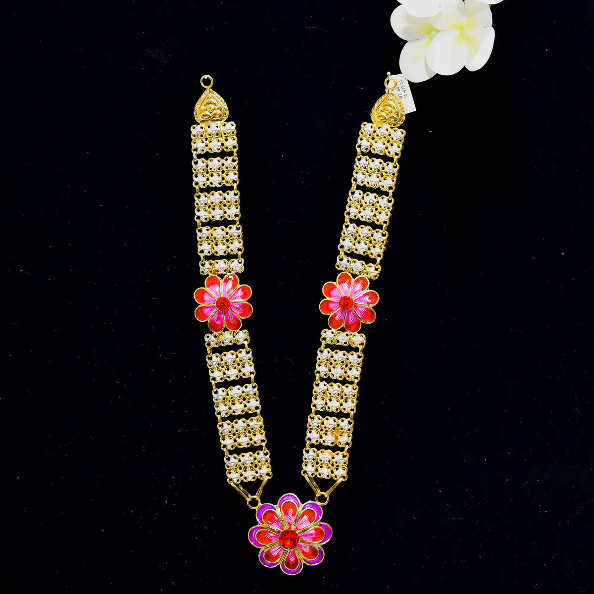 Colourful Meenakari Haar With Gold Polish