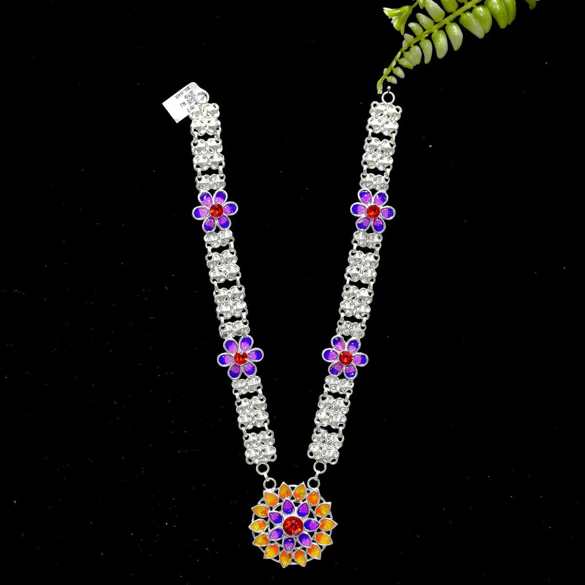 Meenakari Haar With Red Stone