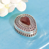 Reddish Brown Stone Antique Silver Dabbi