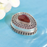 Reddish Brown Stone Antique Silver Dabbi